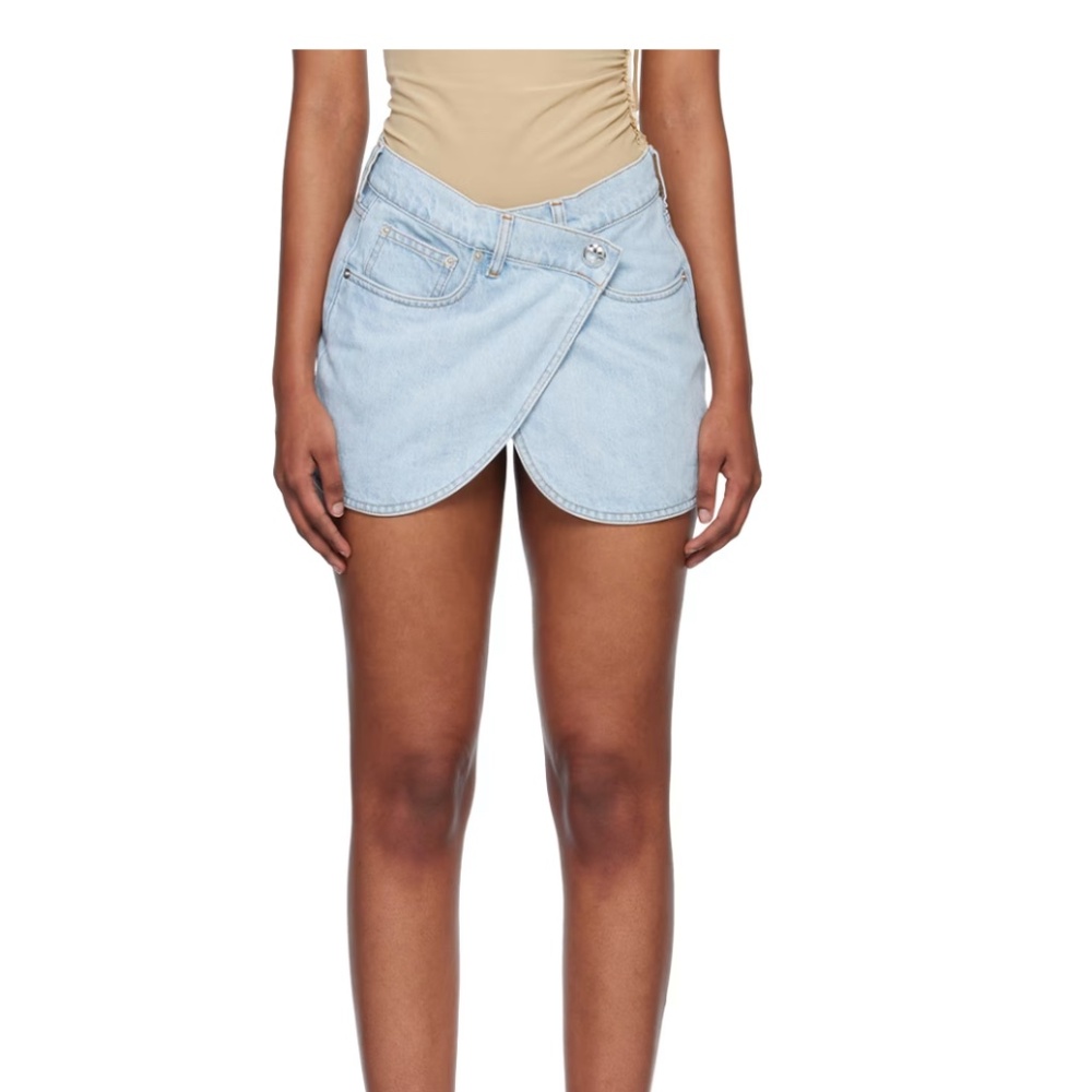 COPERNI Blue Wrap Denim Miniskirt